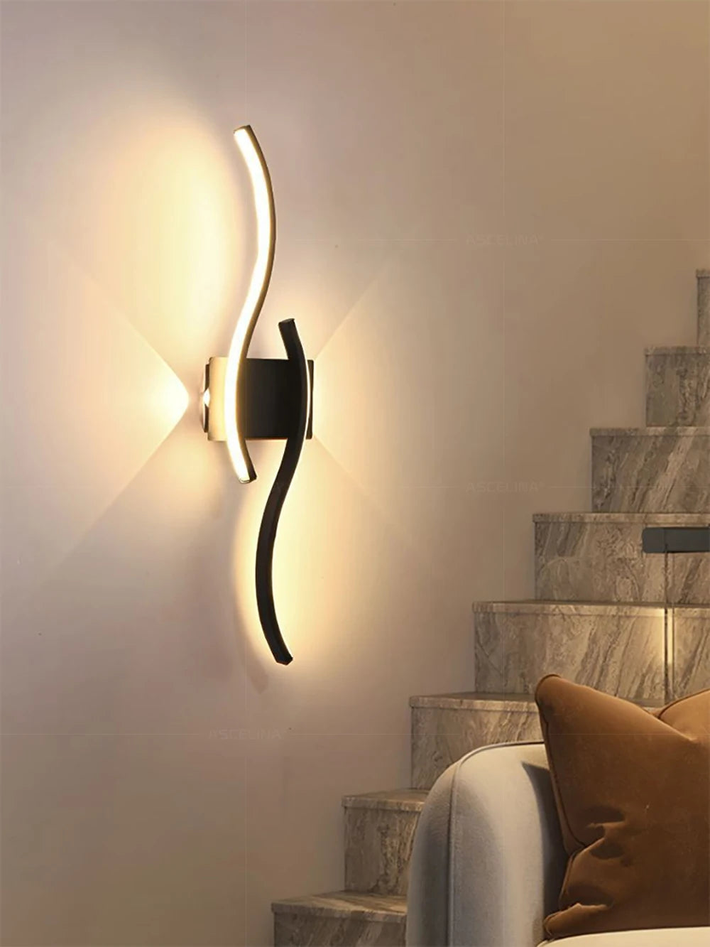 Modern LED Double-Curved Strip Wall Lamp