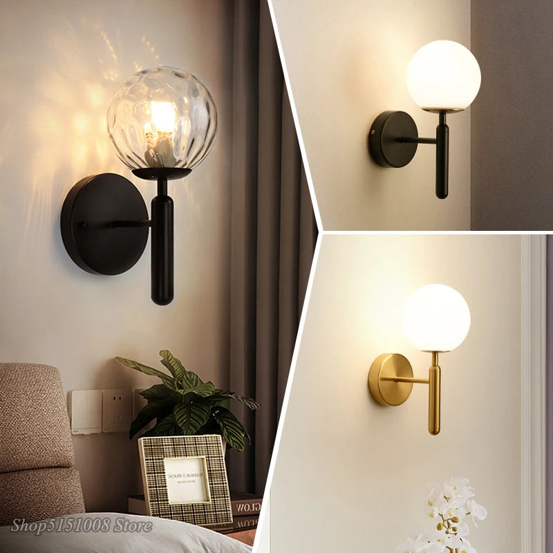 Nordic Modern Glass Ball Wall Lamp