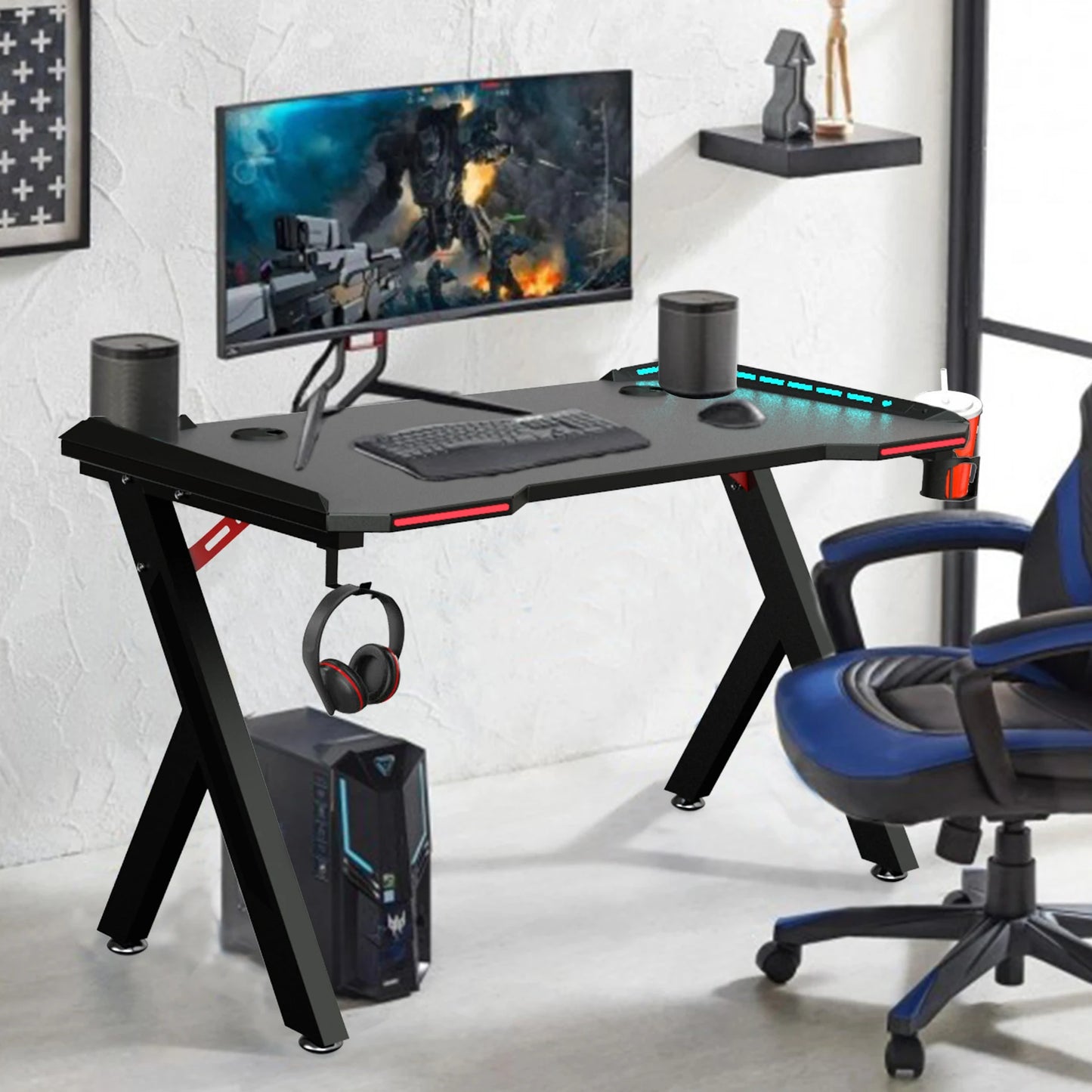 Gaming PC Computer Gamer Desk Ergonomic Workstation