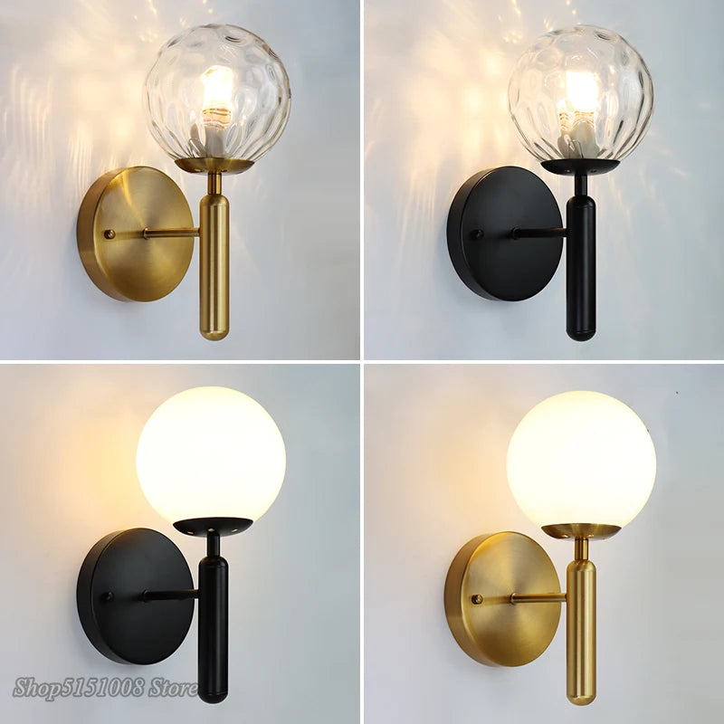 Nordic Modern Glass Ball Wall Lamp