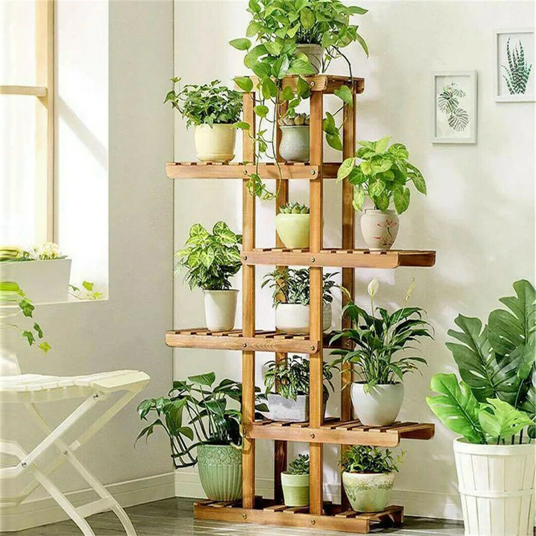 6 Tier Wooden Plant and Flower Stand