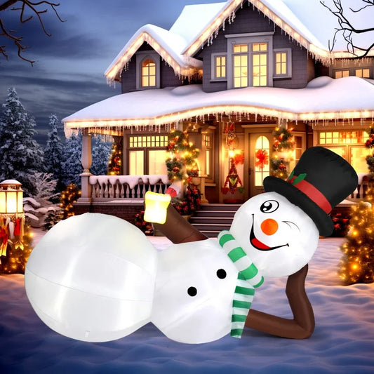 Large Inflatable Lying Snowman