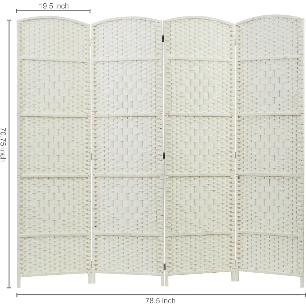 4 Panel Semi-Private Wooden Screen Divider