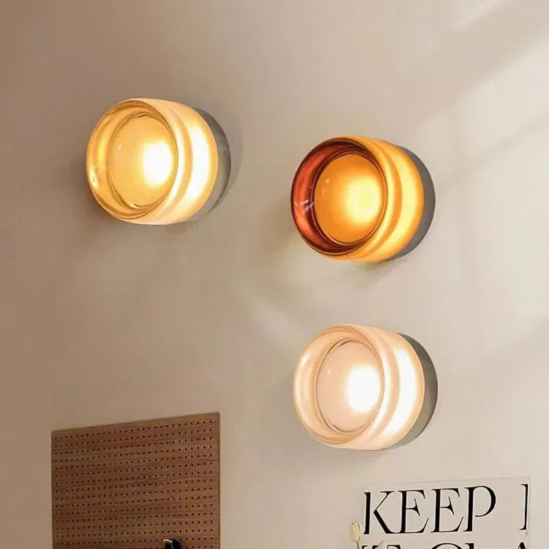 Modern LED Amber Jelly Living Room Wall Lamp