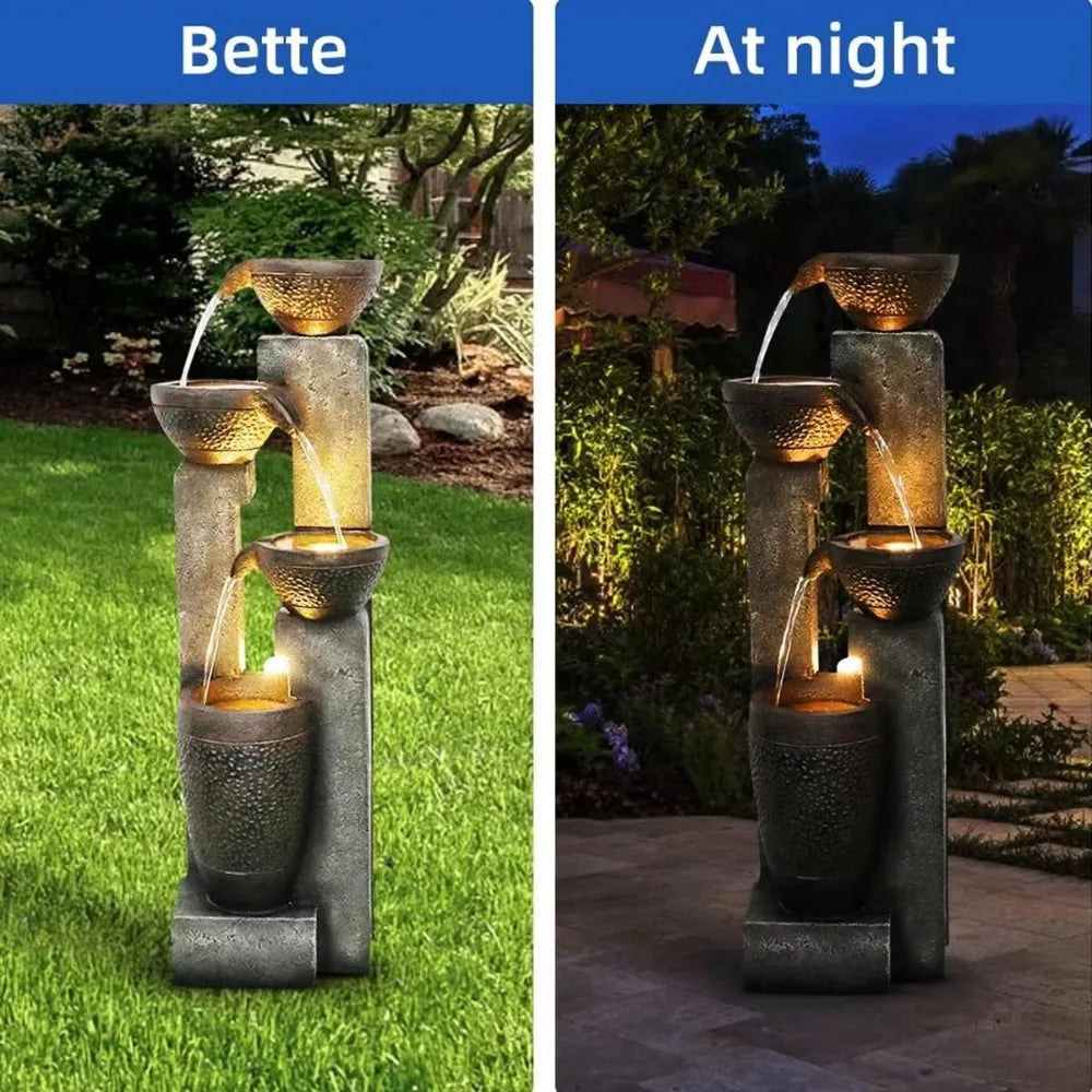 4-Tier Outdoor Garden Water Fountain