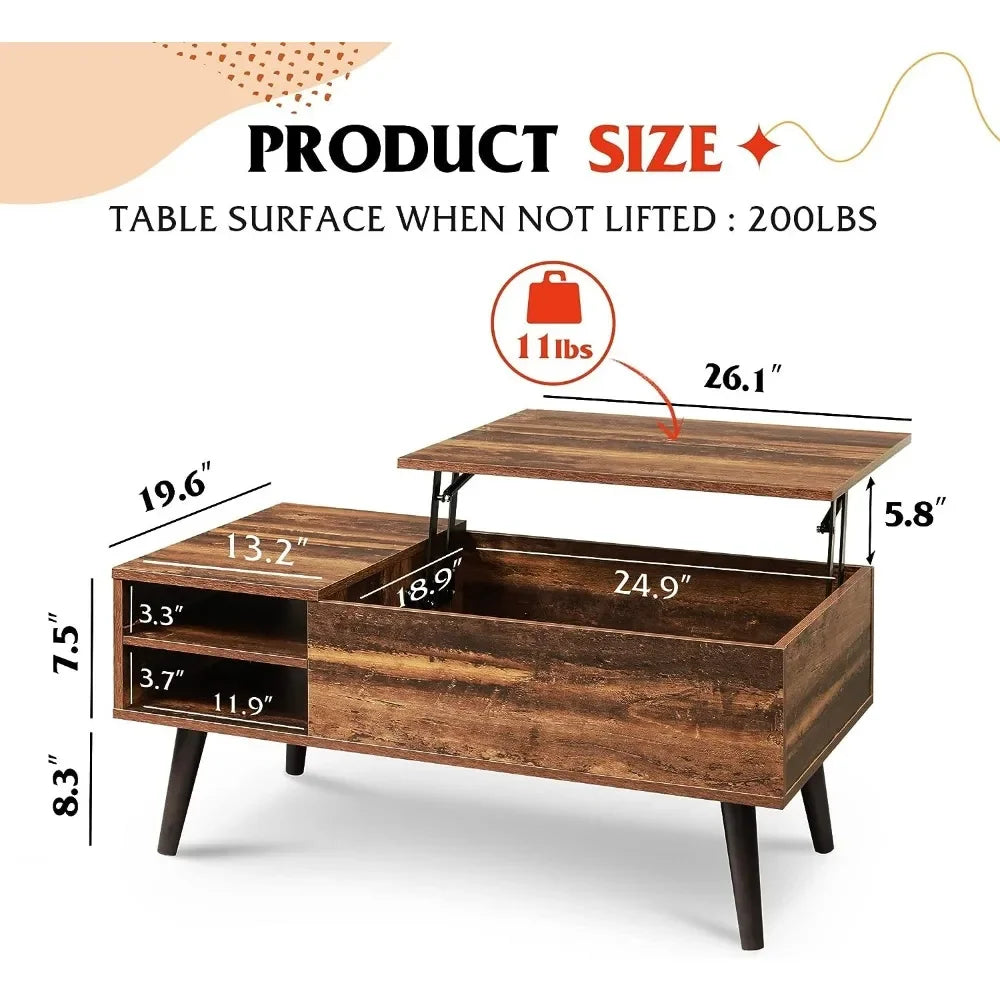 Wood Lift Top Coffee Table - DJ Home Goods