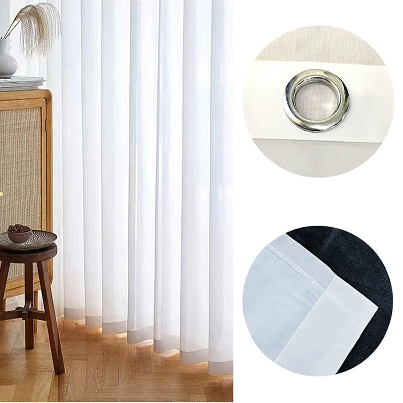 Solid White Tulle Luxurious Chiffon Sheer Window Curtains