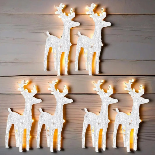 6-Piece Acrylic Christmas Reindeer Figurines