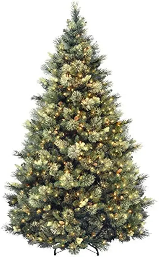 7.5-Foot Carolina Pine Pre-lit Christmas Tree With Pine Cones