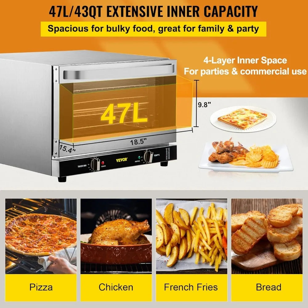 Countertop 4-Tier Toaster With Front Glass Door