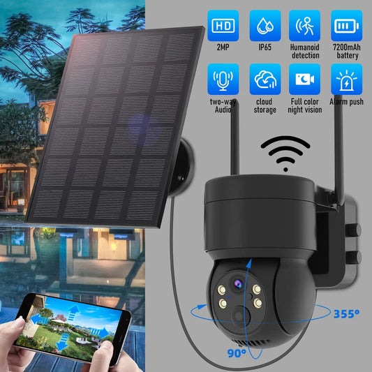 Solar CCTV Full Color Night Vision Rechargeable Camera