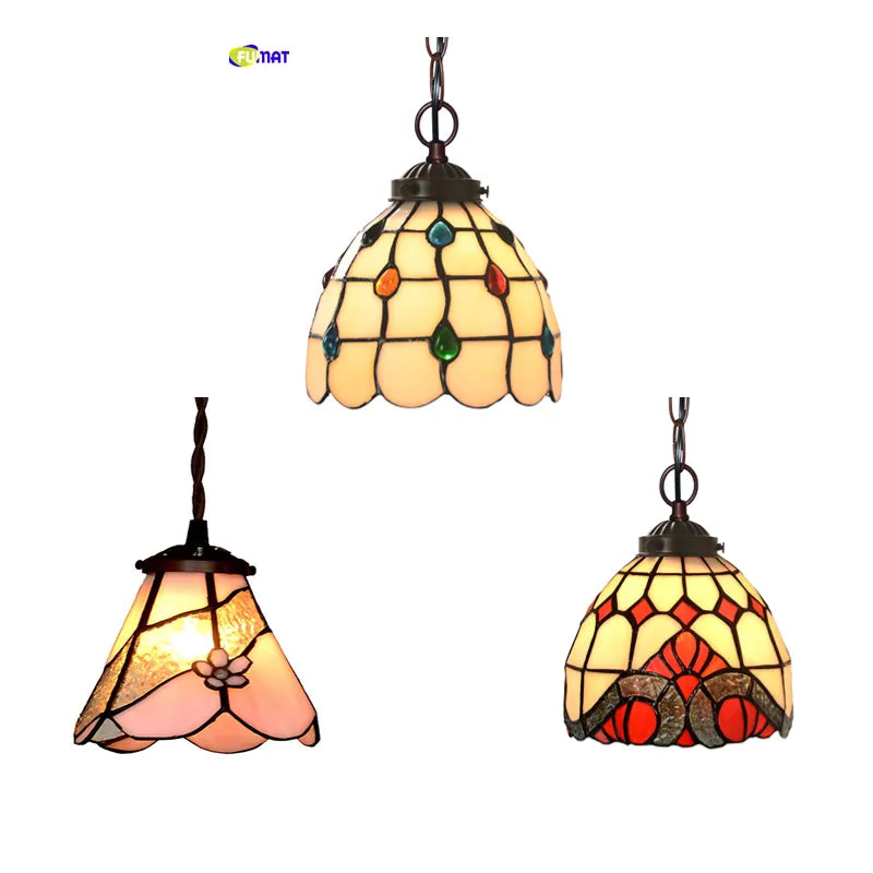 Tiffany Stained Glass Pendant Hanging Lamp - DJ Home Goods