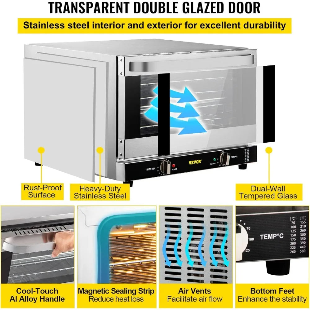 Countertop 4-Tier Toaster With Front Glass Door