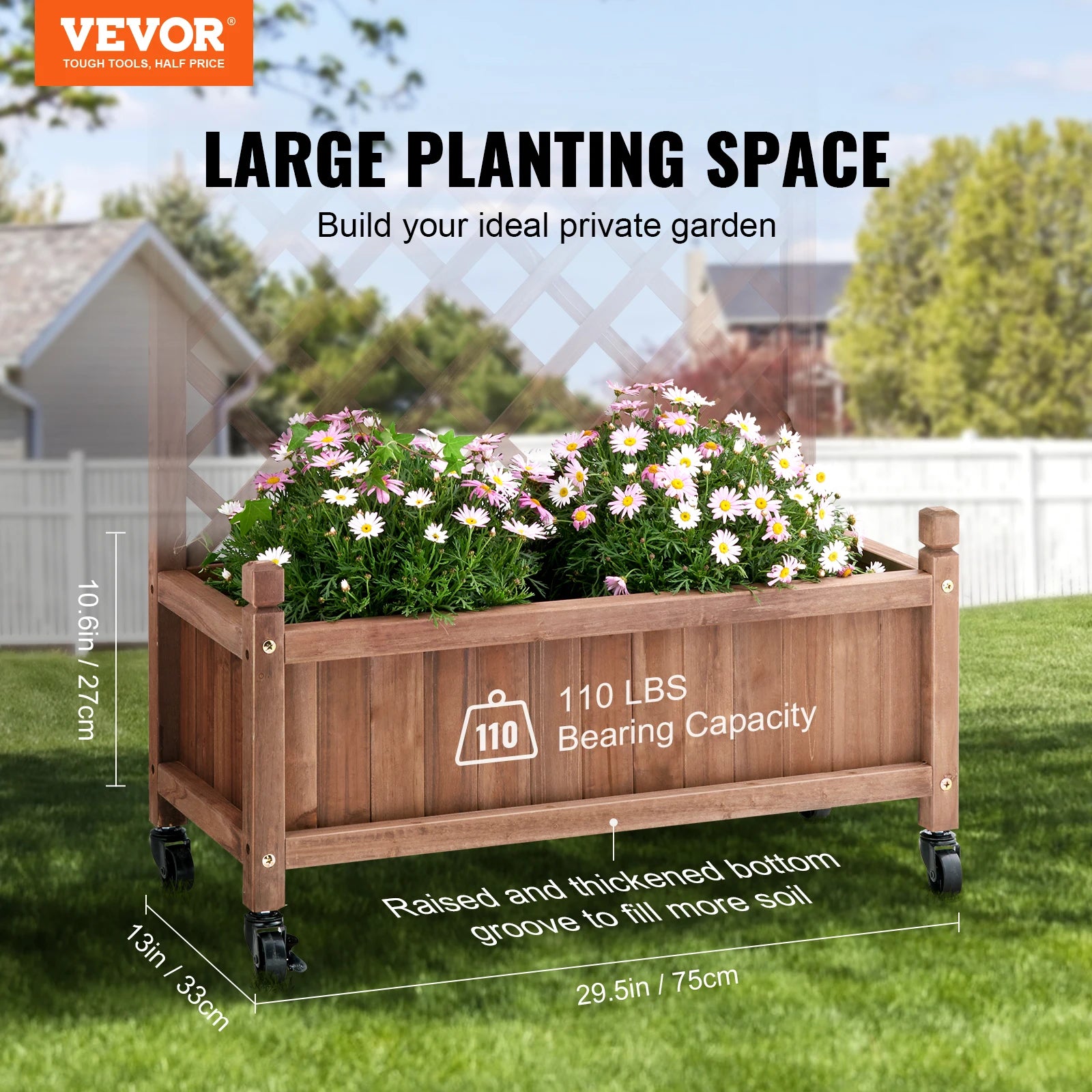 Outdoor Raised Flower Garden Bed - DJ Home Goods