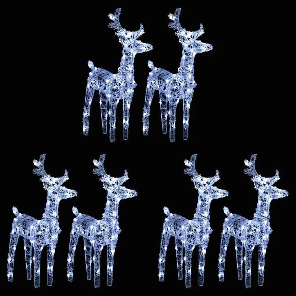 6-Piece Acrylic Christmas Reindeer Figurines