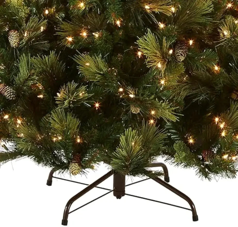 7.5-Foot Carolina Pine Pre-lit Christmas Tree With Pine Cones