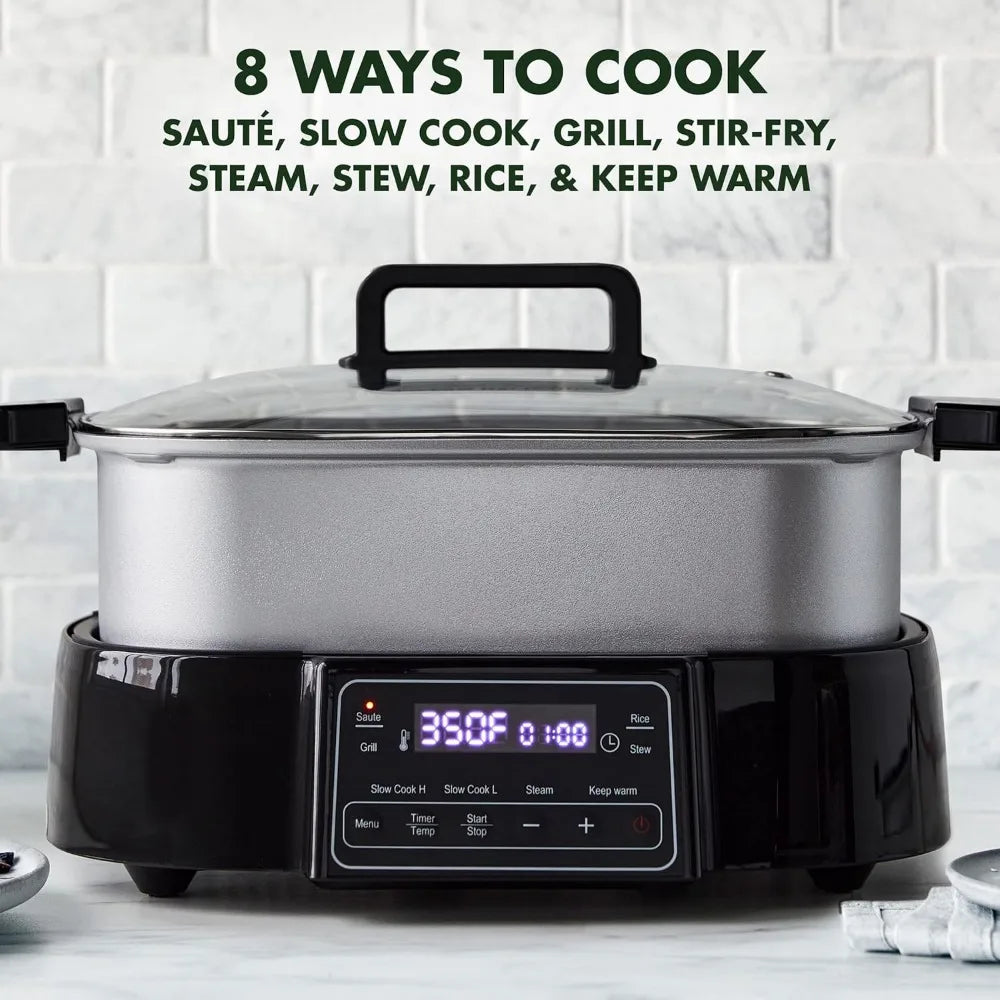 Stainless Steel 8-in-1Stir-Fry and Rice Cooker