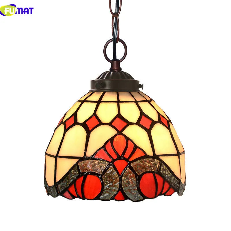 Tiffany Stained Glass Pendant Hanging Lamp - DJ Home Goods