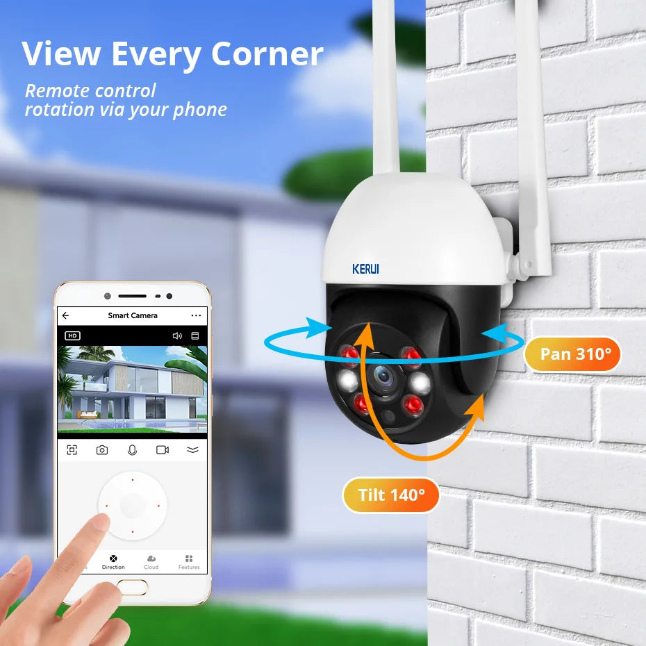 Outdoor Home Security Dual Lens Video Surveillance Camera