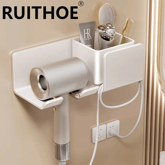 Hair Dryer Wall Holder And Organizer