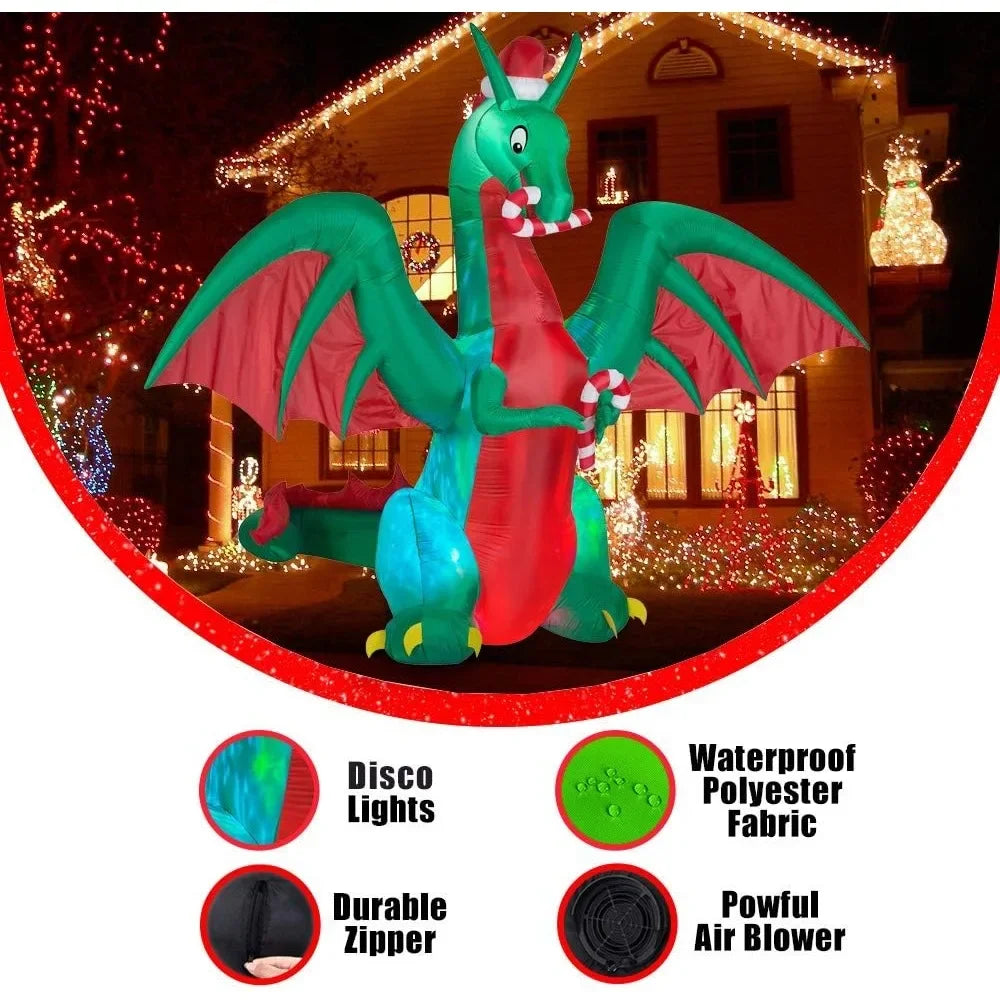 8-Foot Inflatable Christmas Dragon