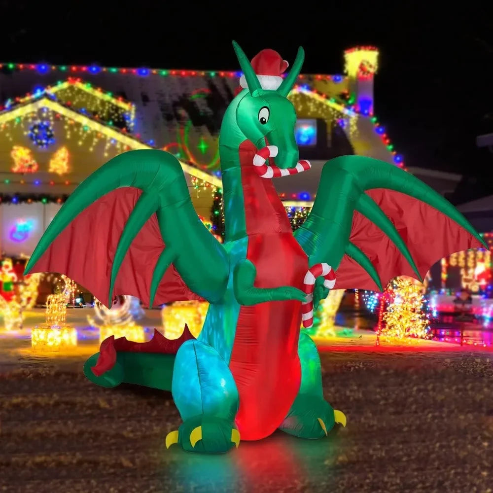 8-Foot Inflatable Christmas Dragon