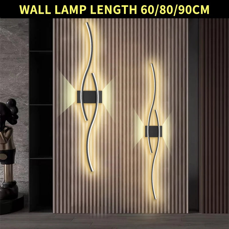 Modern LED Double-Curved Strip Wall Lamp