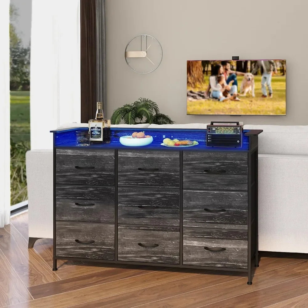 Black Bed Room Dresser With Vanity Table and Drawers