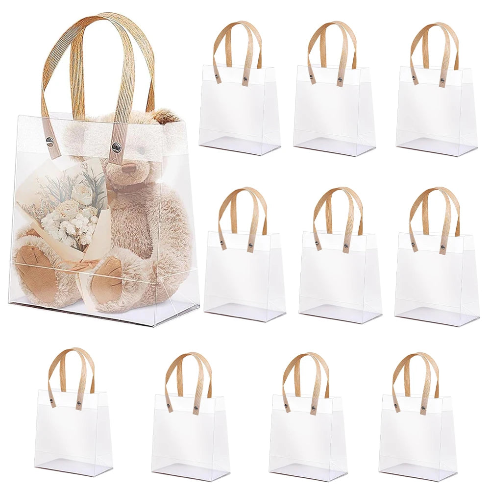 10-Piece Small Holiday Gift Bag Set With Handles