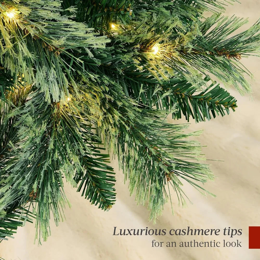 9-Foot Pre-Lit Cashmere Christmas Tree With Pine Cones