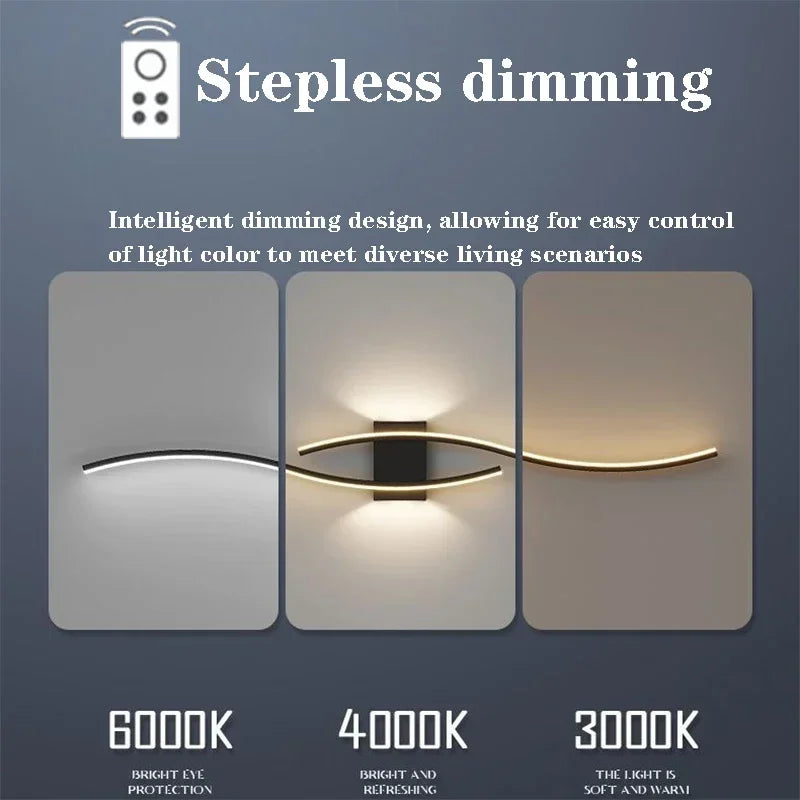 Modern LED Double-Curved Strip Wall Lamp