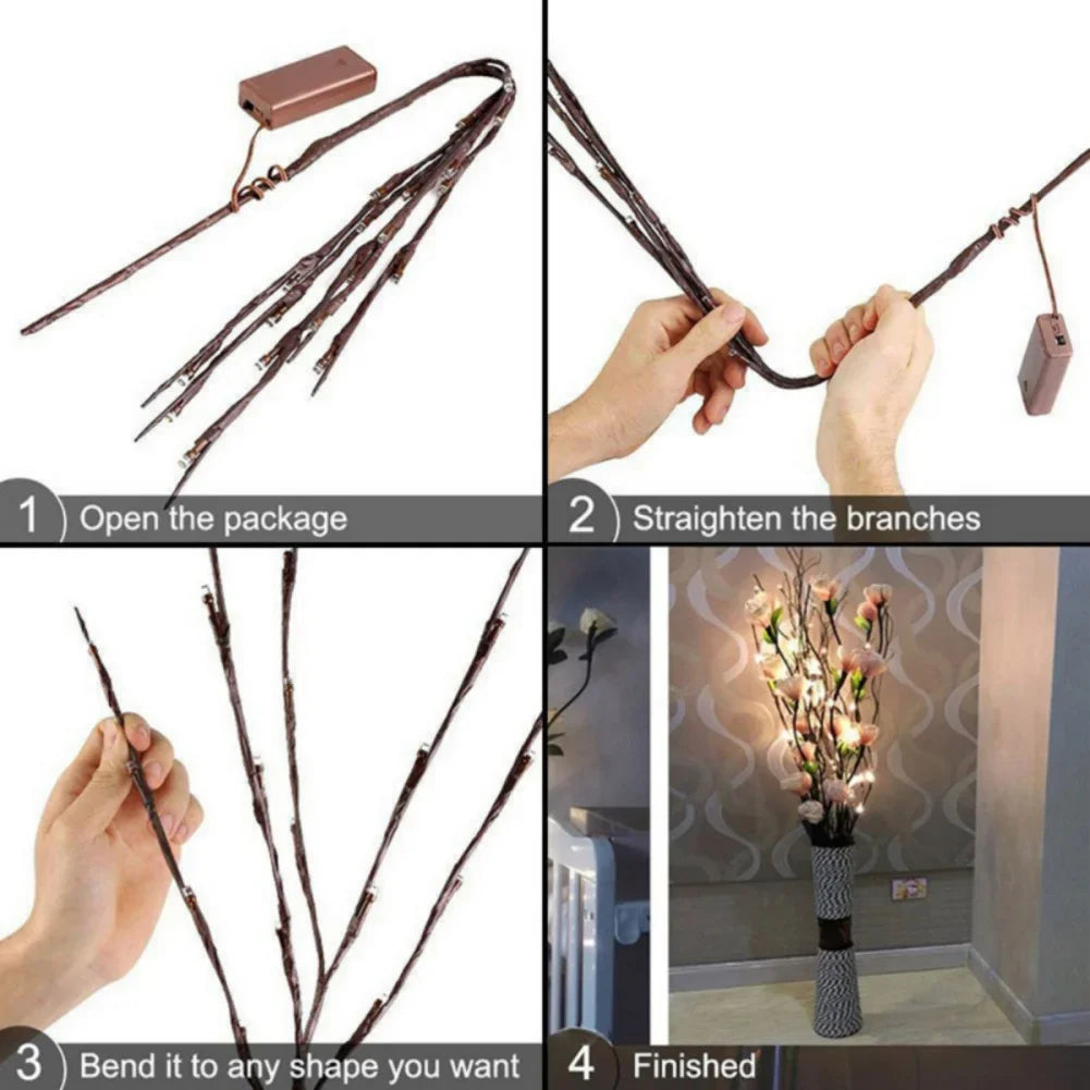 Decorative LED Lighted Twig Branches Vase Filler