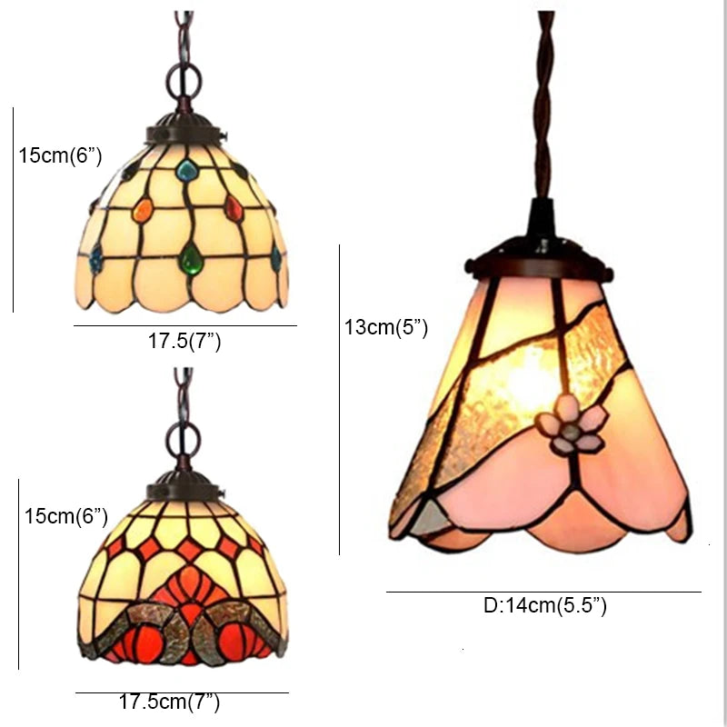 Tiffany Stained Glass Pendant Hanging Lamp - DJ Home Goods