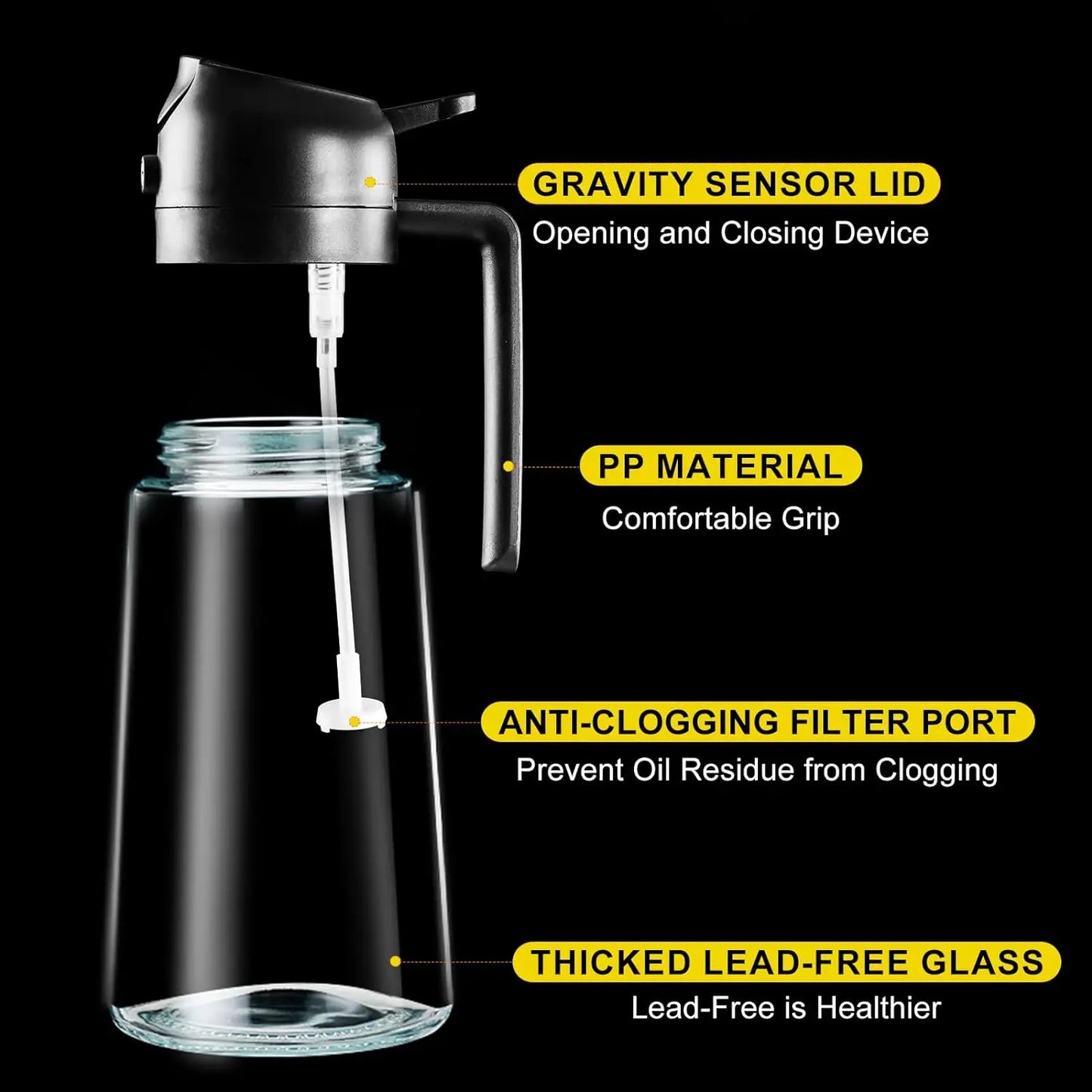 Portable Glass Oil Dispenser Bottle