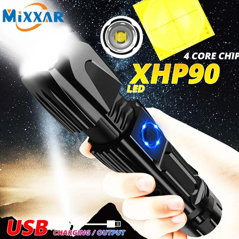 Waterproof Tactical Hunting Flashlight with Safety Hammer