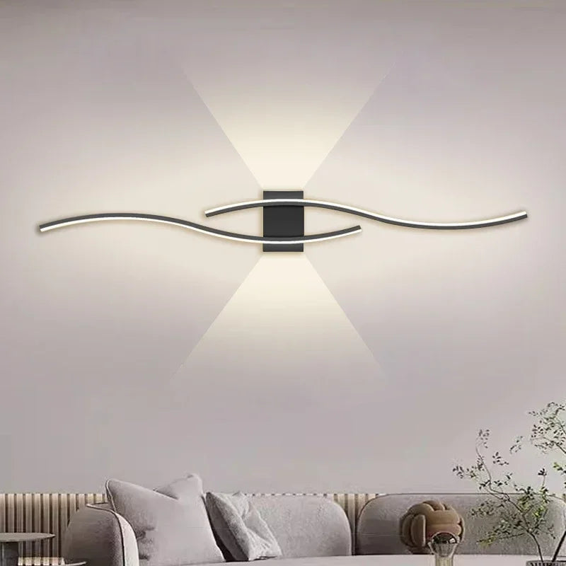 Modern LED Double-Curved Strip Wall Lamp