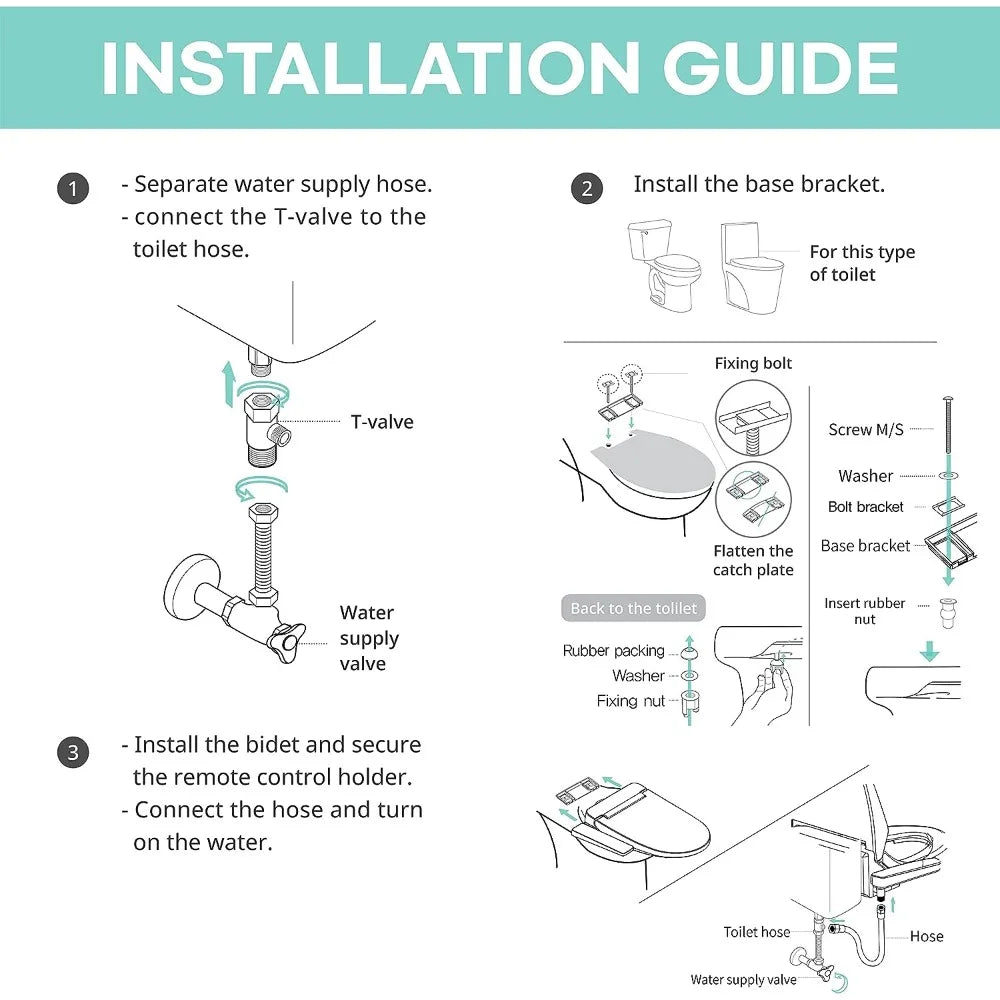 Electric Smart Bidet Toilet Seat with Dryer