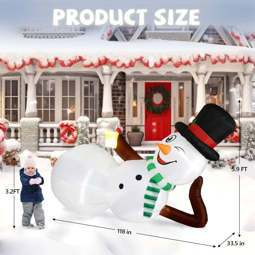 Large Inflatable Lying Snowman