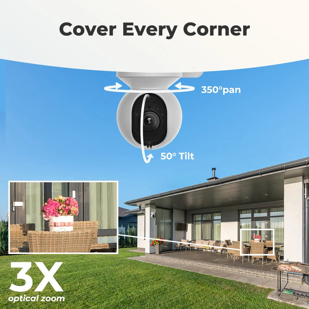 Wifi AI Motion Detection 5MP PTZ Surveillance