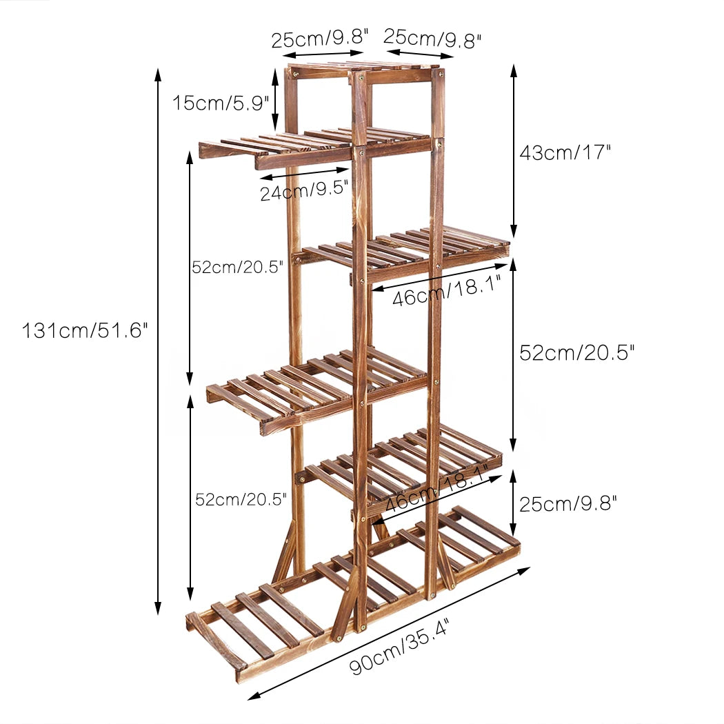 6 Tier Wooden Plant and Flower Stand