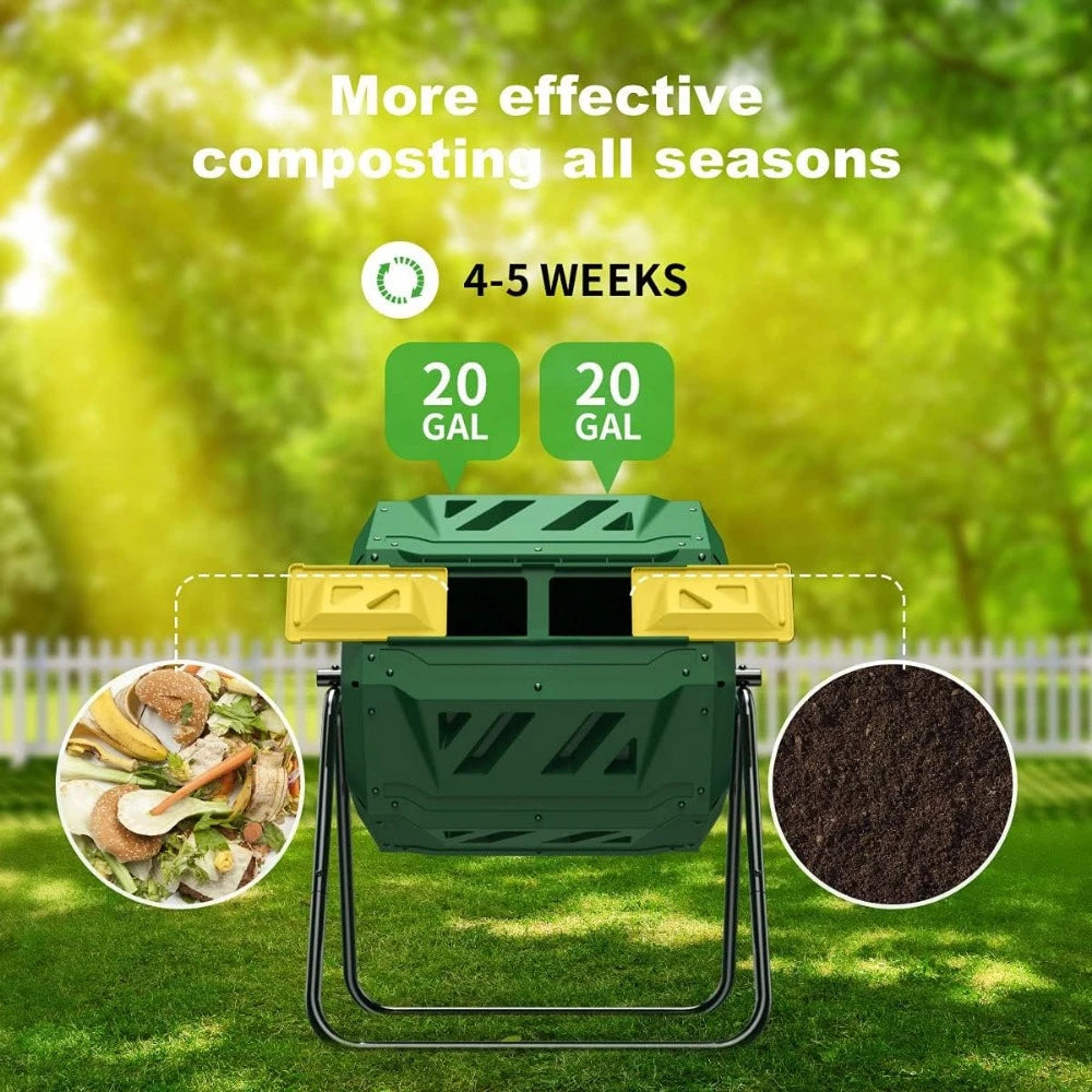 Yard Waste and Compost Tumbler Bin